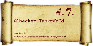 Albecker Tankréd névjegykártya